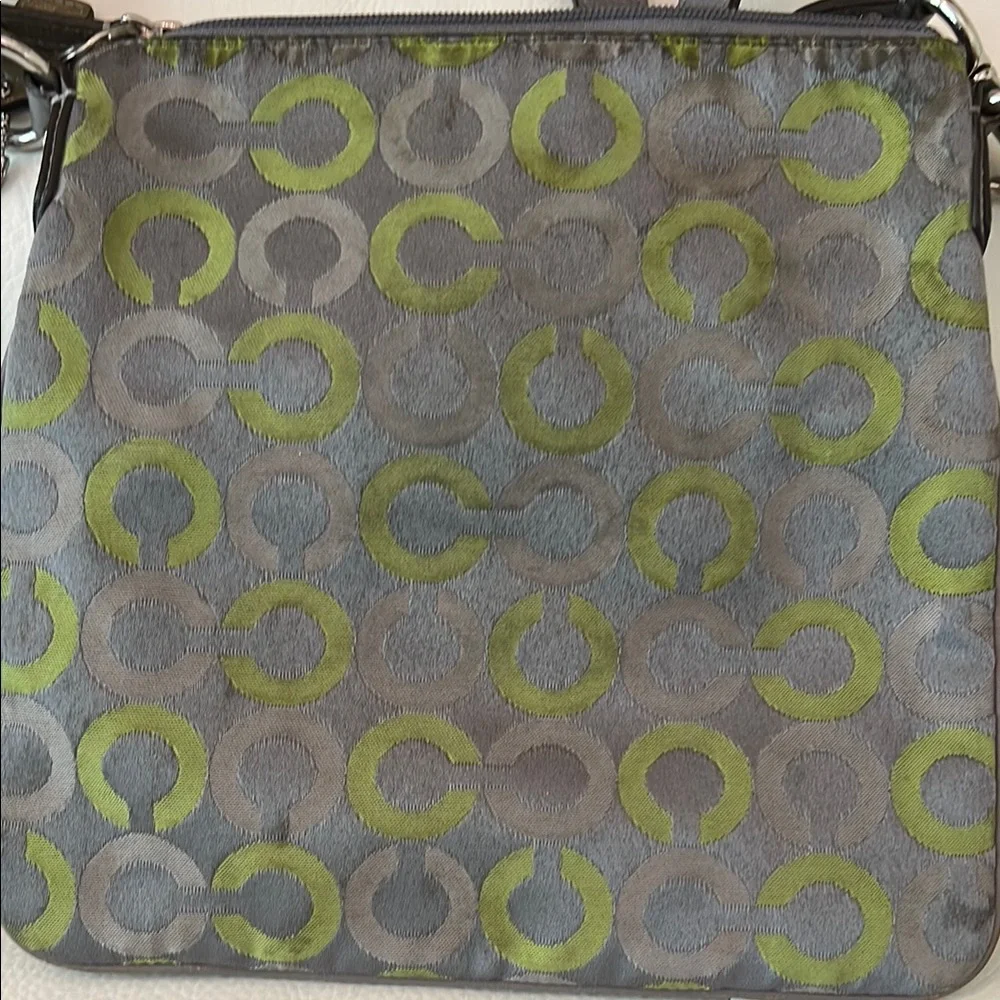 Coach Gray and Green Patterned Crossbody Bag - Picture 2 of 10